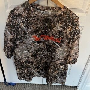Camo Short Sleeve Tee with Orange Logo